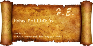 Hahn Emilián névjegykártya